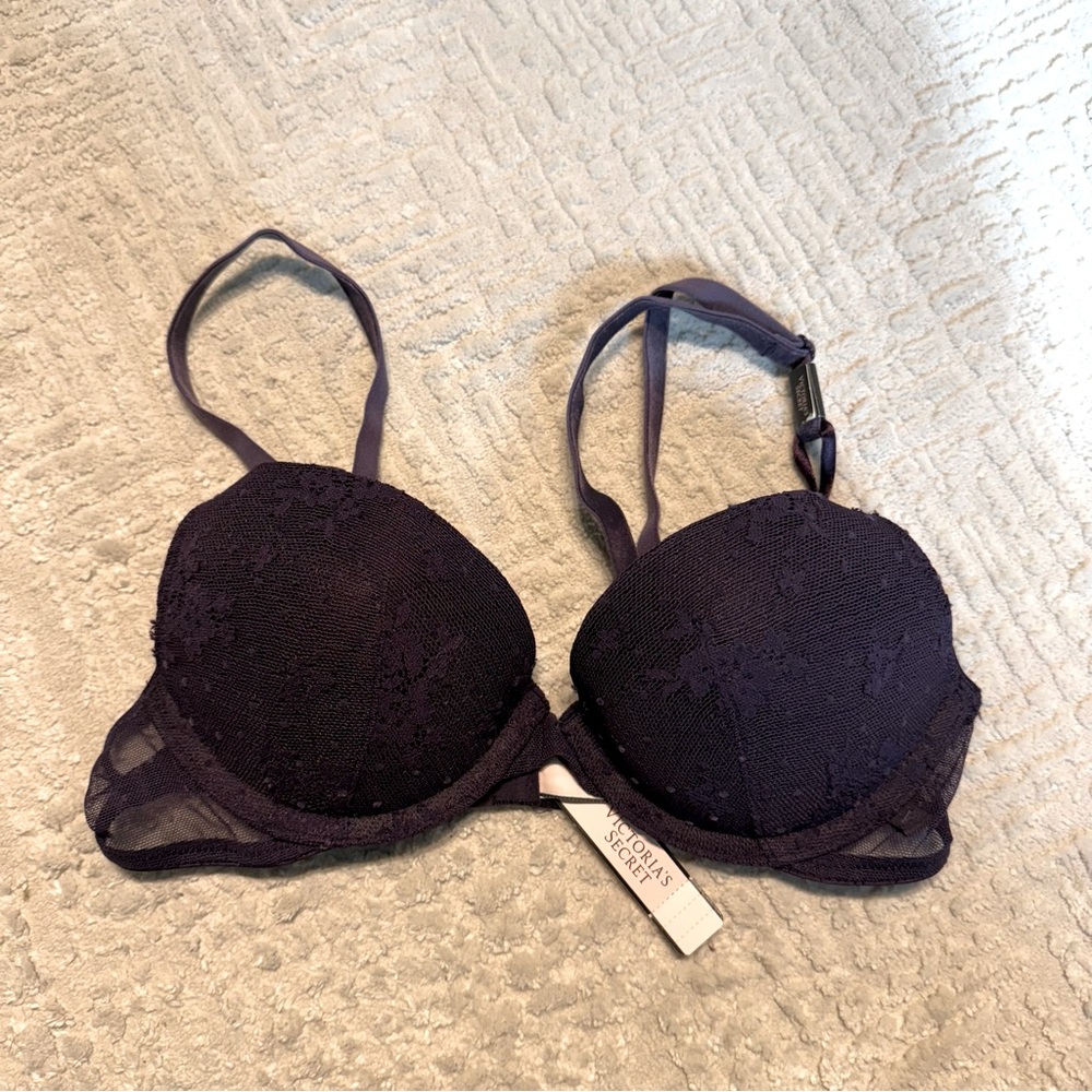 NWT Victoria's Secret Purple Lace Bra 32A Push-Up